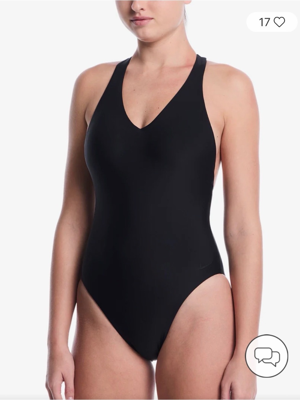 Nike Black V-Neck Women's One-Piece Swimsuit